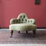Antique Victorian Mahogany Upholstered Easy Chair