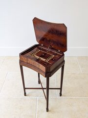 Antique Victorian Mahogany Work Box On Stand