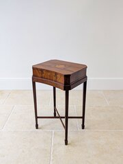 Antique Victorian Mahogany Work Box On Stand