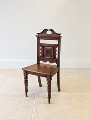 Antique Victorian Oak Hall Chair C.1890