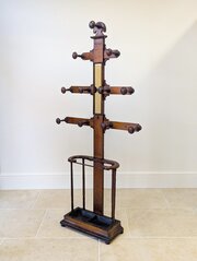 Antique Victorian Oak Hall Stand c1890