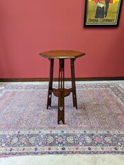 Arts & Crafts Hexagonal Oak Occasional Table