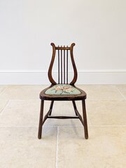 Edwardian Beech Lyre-Back Side Chair C.1905