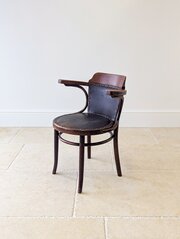Edwardian Thonet Bentwood & Leather Desk Chair