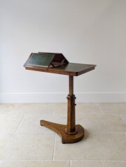 Georgian Burr Elm Adjustable Library Reading Table