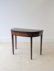 Georgian Plum Pudding Mahogany Fold-Over Tea Table