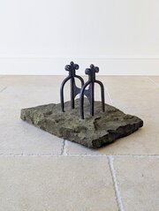 Georgian Wrought Iron & Yorkstone Boot Scraper