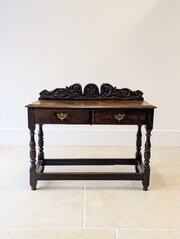 Late Victorian Jacobean Revival Oak Side Table