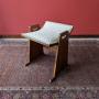 Mid Century Oak Upholstered Stool / Dressing Table
