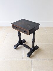 Regency Ebonised Chinoiserie Work Table C.1830