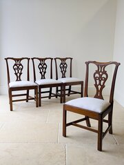 Set Of 4 Antique Georgian Mahogany Dining Chairs