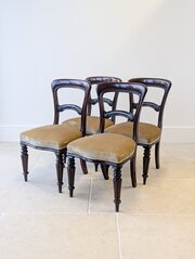 Set Of Four Victorian Mahogany Dining Chairs
