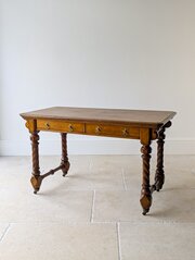 Victorian Ash Writing Table By Hindley & Sons