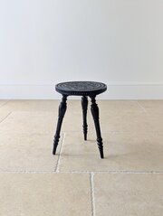 Victorian Ebonised Chip-Carved Occasional Table