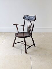 Victorian Elm & Beech Arts & Crafts Windsor Chair 