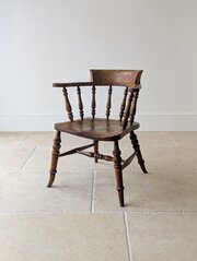 Victorian Elm & Beech Captains Desk Chair C.1880
