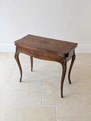 Victorian Louis XV Style Kingwood Card Table 