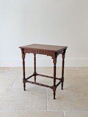 Victorian Oak Jacobean Revival Occasional Table