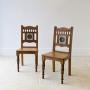Antique Victorian Oak Tile-Back Hall Chairs c.1890