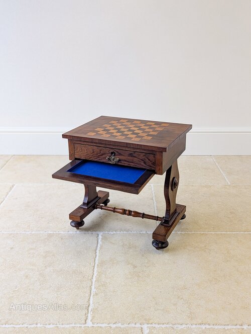 Victorian Rosewood Games Table With Chess Top as1124a1802 / 3631