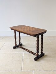 Victorian Walnut Bobbin Chess / Games Table