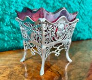 Art Nouveau WMF Ruby Glass Basket, Circa 1900