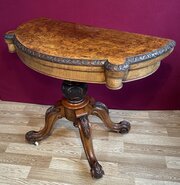 Exceptional Burr Walnut Card Table, Circa 1875