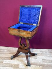 Regency Brass Inlaid Sewing Table, Circa 1825