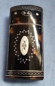 Tortoise Shell & Silver Pique Etui  C1790