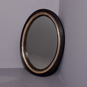 19th Century Ebonized And Gilded Oval Hall Mirror
