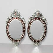 A Large Pair Of Coloured Venetian Mirrors