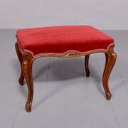 A Mid-Victorian Mahogany Framed Cabriole Leg Stool