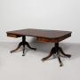 A Regency Mahogany Twin Pillar Dining Table 