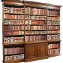 A large mid-Victorian oak open bookcase