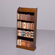 A Narrow Edwardian Oak Open Bookcase 