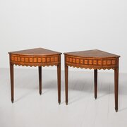 A Pair Of Mahogany Corner Tables