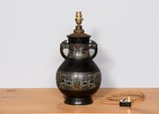 Antique Japanese Bronze Lamp