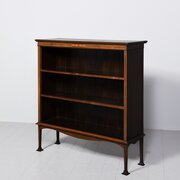 Art Nouveau Style Inlaid Mahogany Open Bookcase