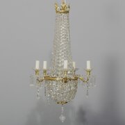 Brass And Glass Tent & Bag Chandelier