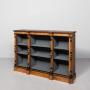 Burr Walnut Three-section Low, Open Bookcase