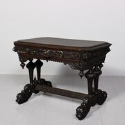Carved Oak Mythical Dolphin Table