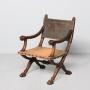 Carved Walnut Italian Framed X Framed Chair