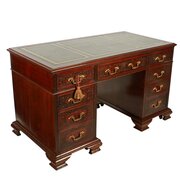 Chippendale-style Mahogany Pedestal Desk 