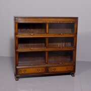 Double Fronted Oak Sectional Bookcase