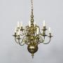 Dutch Two-Tier Brass Chandelier