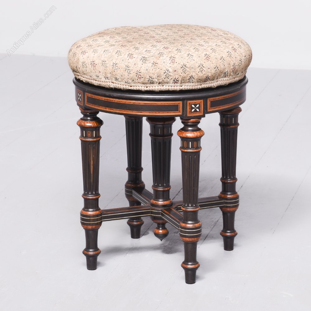 Exhibition Quality Inlaid Piano Stool Antiques Atlas