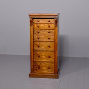 Figured walnut Wellington secretaire chest