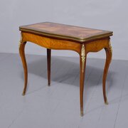 French Inlaid Fold-Over Card Table