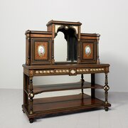 French Porcelain, Gilt, And Inlaid Side Cabinet