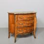 French Serpentine Marble Top & Mahogany Commode